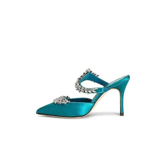 MANOLO BLAHNIK Satin Lurum 90 Heels
